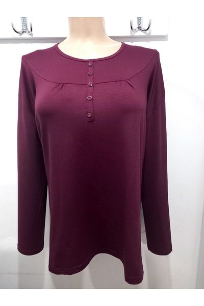 birsen içgiyim Women's Burgundy Plain Mother's Blouse