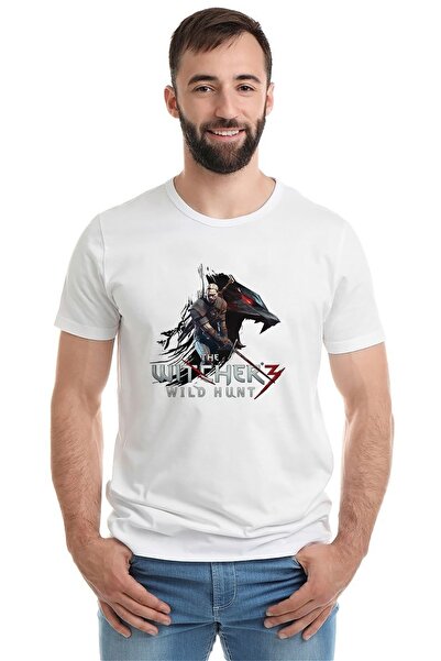 QIVI The Witcher Transparent Štampano Bela muška Pleteno majica T-shirt