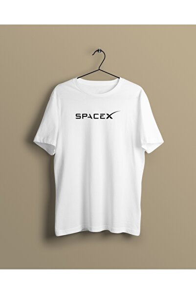 YEACHY Μπλουζάκι Unisex Λευκό με στάμπα Spacex Elon Mask