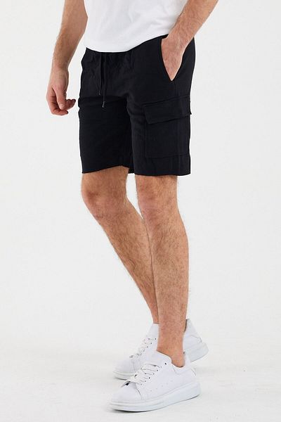twentyone Men's Black Cargo Pocket Summer Shorts