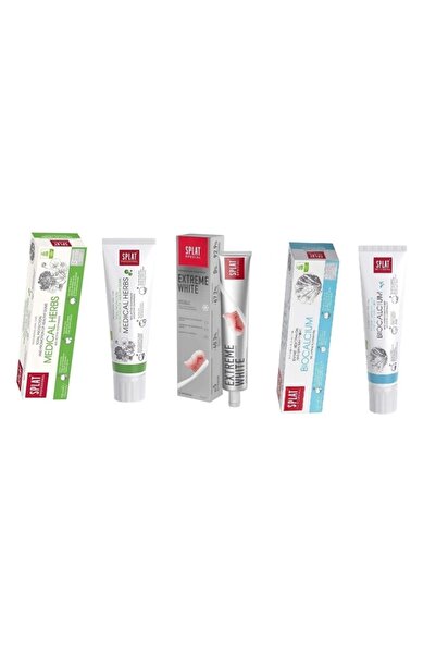 Splat Medical Herb 100ml + Extreme White 75ml + Bicalcium 100ml Toothpaste