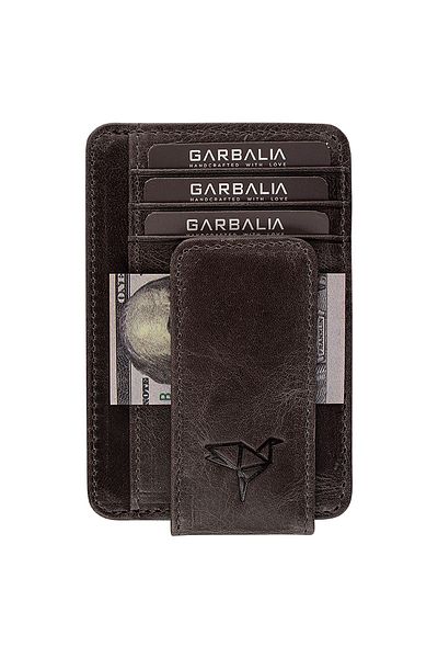 Garbalia Unisex Δερμάτινη Θήκη Κάρτας - Μαγνητισμένο Κάλυμμα