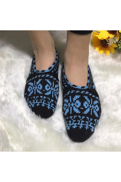 Beykan Botine tricotate albastre de damă