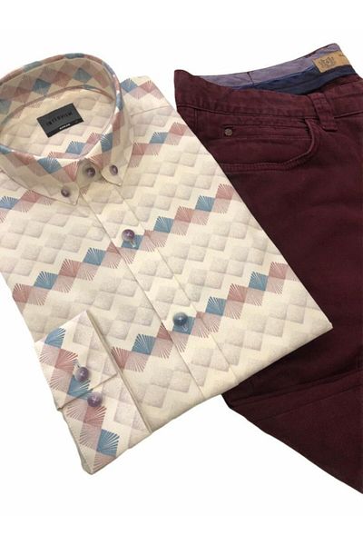 Sarar Ανδρικό πουκάμισο με ψηφιακή εκτύπωση Slim Fit
