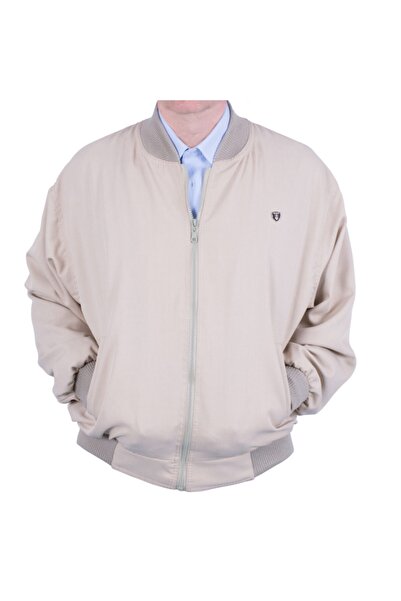 DERİNMAVİTASARIM Men's Beige Large Size Oversize Autumn Coat