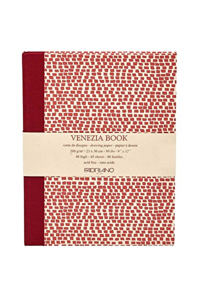 Fabriano Venezia Book : Natural Green Drawing & Writing Notebook : 23 Cm X 30 Cm : 200 Gr : 48 Sheets