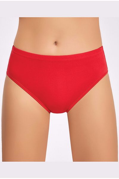 Tutku Bulut Fashion 0922 Chiloți roșii pentru femei, din bumbac, cu nervuri, pachet de 6