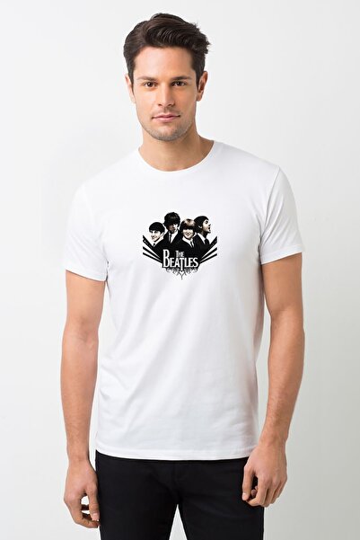 QIVI The Beatles Metal Rock Muzika Muzika Štampano Bela Muška Pleteno Majica ...