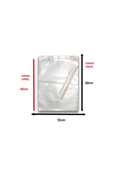 MTKardeşler 100 Pieces (35x45+5) Opp Gelatin Taped Adhesive Nylon Bag
