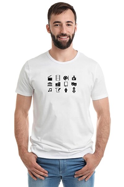 QIVI Kino i kulturne ikone Štampano Bela muška Pleteno majica T-shirt T-shirt