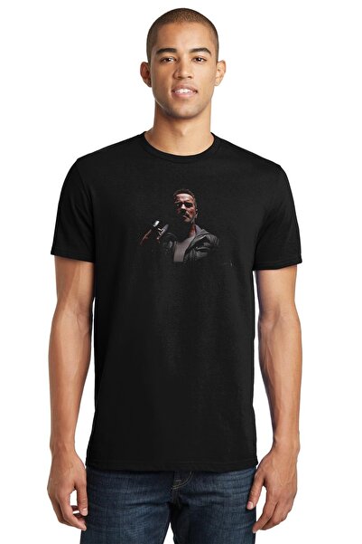 QIVI Mortal Kombat Terminator Štampano Crna muška Pleteno majica T-shirt T-shirt