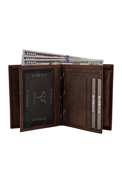 Garbalia Pánská hnědá peněženka Reynosa z pravé kůže Crazy s přihrádkou na mince