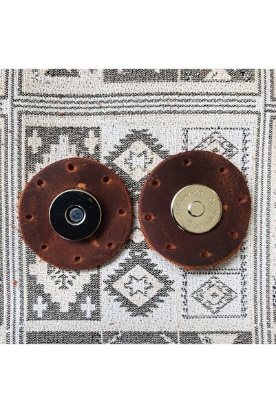 Alfa Tasarım Închidere rotundă pentru geantă din piele naturală cu magnet arg...