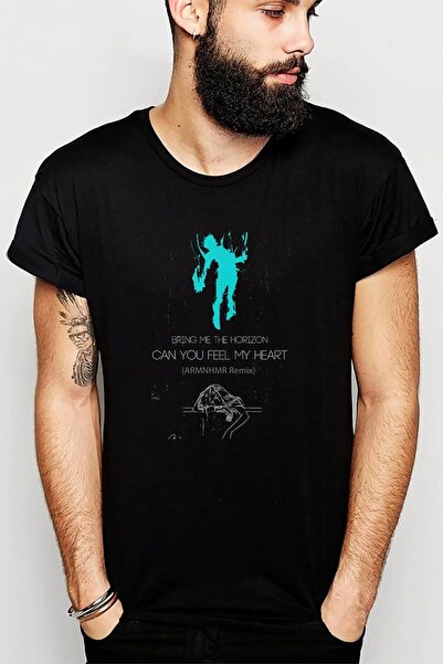 QIVI Bring Me The Horizon Can You Štampano crna muška Pleteno majica
