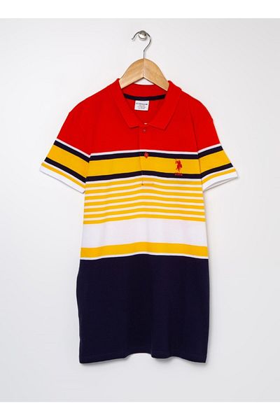 U.S. Polo Assn. Tricou roșu deschis pentru băiat