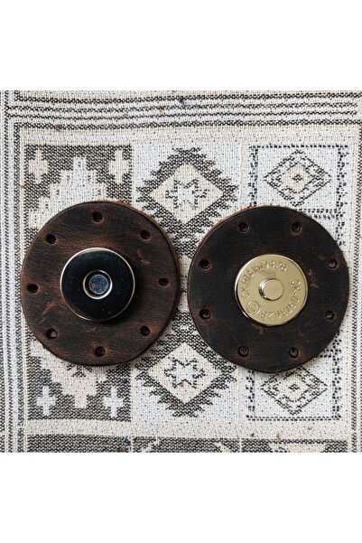 Alfa Tasarım Închidere rotundă pentru geantă din piele naturală cu magnet arg...