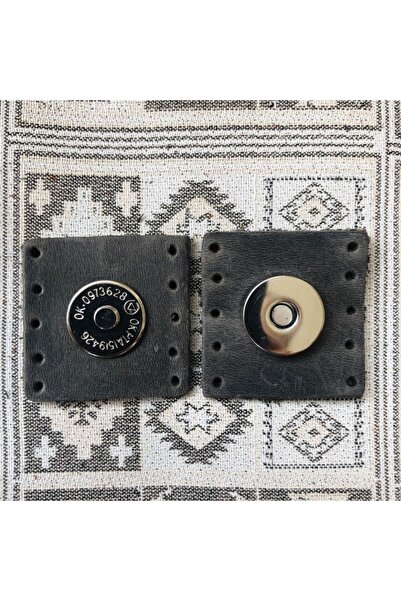 Alfa Tasarım حقيبة مربعة من الجلد الطبيعي بمغناطيس فضي - لون رمادي مجنون