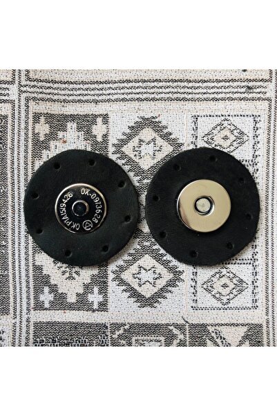 Alfa Tasarım Închidere rotundă pentru geantă din piele naturală cu magnet arg...