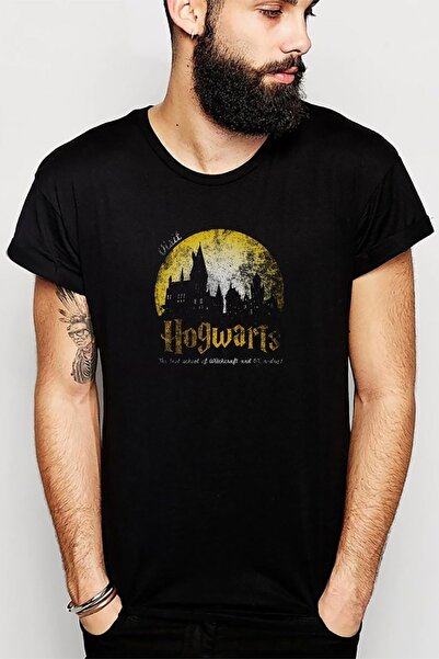 QIVI H P Hogwarts odeća, knjige, posetite Štampano crna muška Pleteno majica ...