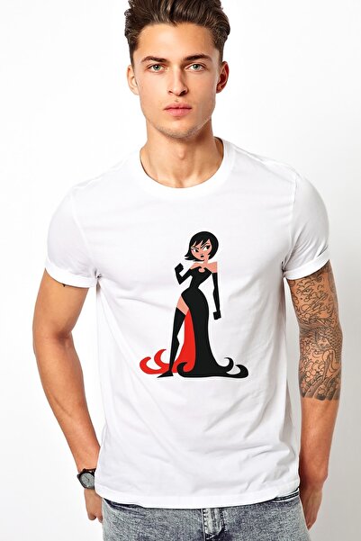 QIVI Samurai Jack Štampano bela muška Pleteno majica
