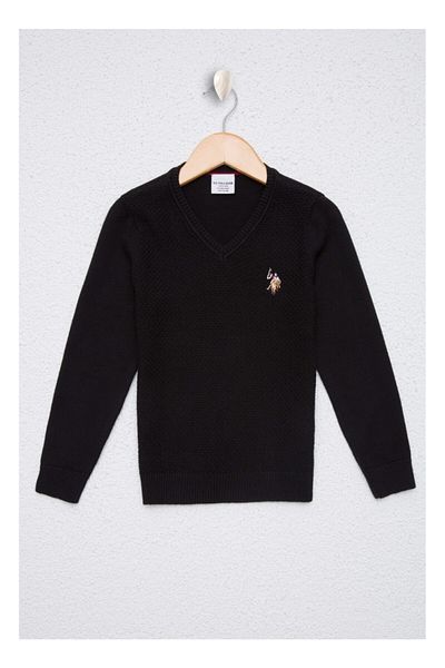 U.S. Polo Assn. Pulover negru pentru băiat
