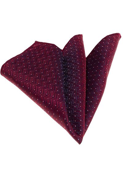 Exve Exclusive Red Zigzag Pattern Italian Style Collar Handkerchief