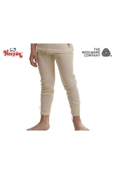 Hasyün Unisex Children's Long Wool Frost Wool Underwear Woolmark Certified Ekoteks Certificated