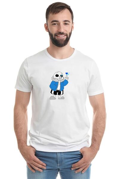 QIVI Undertale Sans Štampano bela muška Pleteno majica T-shirt