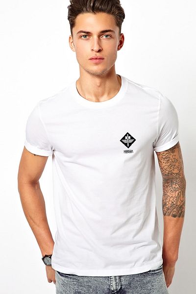 QIVI Tricou tricotat pentru bărbați, alb, cu imprimeu Manowar, Lord of Steel