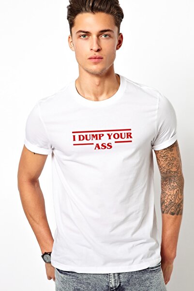 QIVI Stranger Things I Dump Your Ass Štampano Bela muška Pleteno majica
