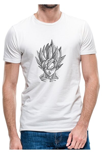 QIVI Anime Dragon Ball Štampano bela muška Pleteno majica