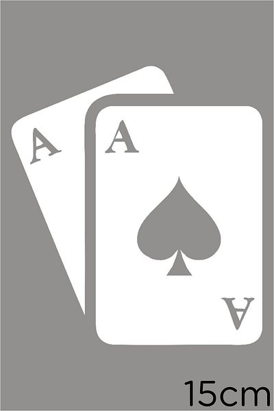 MIGNATIS Ace de pică ca cărți de joc Lipire autocolant 15cm - Alb