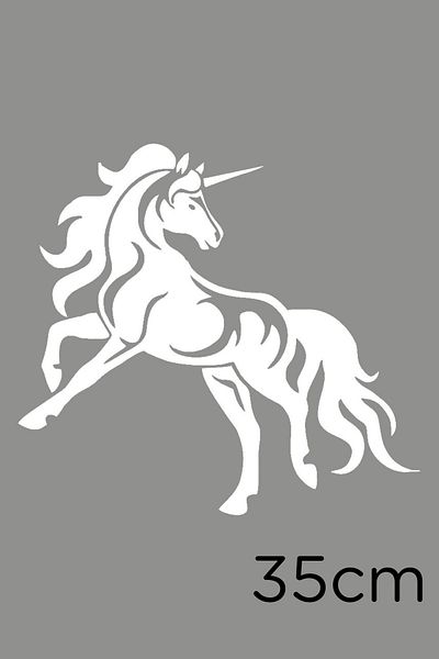 MIGNATIS Autocolant de perete cu lipire unicorn cu picioare în aer 35 cm - alb