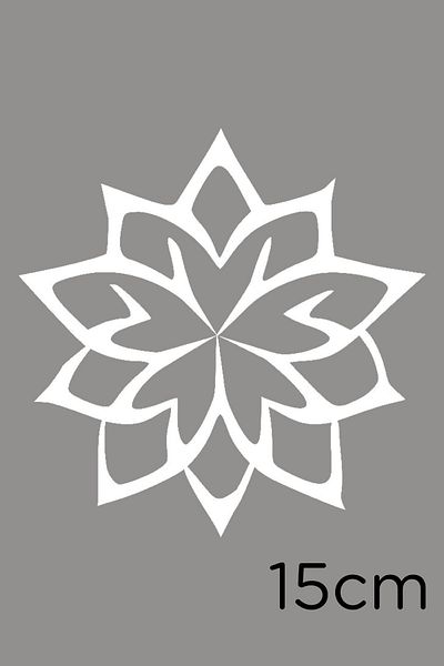 MIGNATIS Autocolant cu model Mandala cu zece petale 15cm - Alb