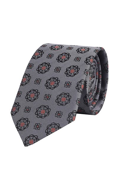 Esgue Patterned Tie Gray