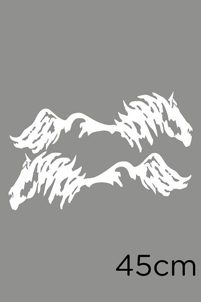 MIGNATIS Autocolant Lipire pentru Vehicul Bidirecțional Efected Mane Horse 45 Cm - Alb