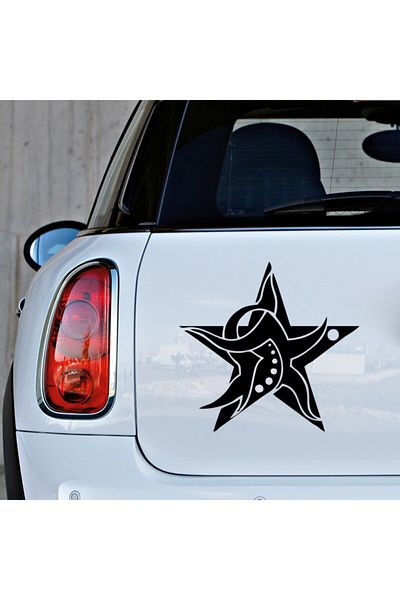 MIGNATIS Autocolant pentru vehicul și perete cu figura în interiorul stelei 45 cm - negru