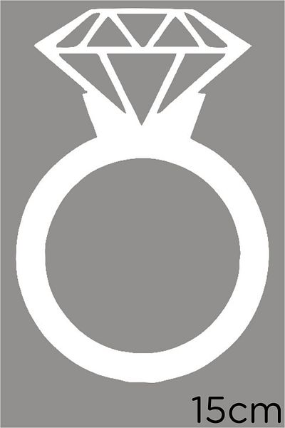 New Jargon Solitaire Ring Vedere laterală Etichetă Autocolant Lipire 15cm - Alb