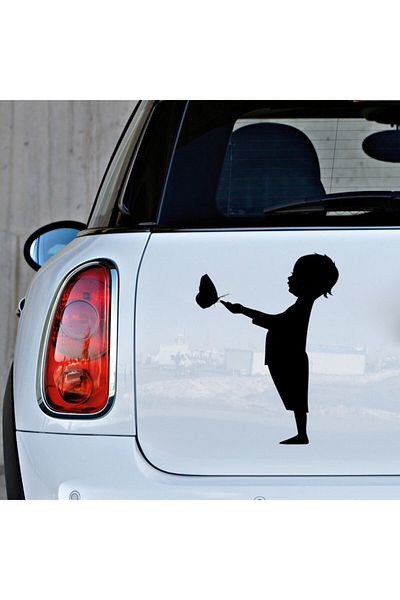 New Jargon Autocolant drăguț pentru copii care așteaptă fluturele să fie încălzit 45 cm - negru