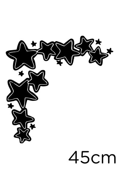 MIGNATIS Autocolant Etichetă Little and Big Stars Lipire 45 Cm - Negru