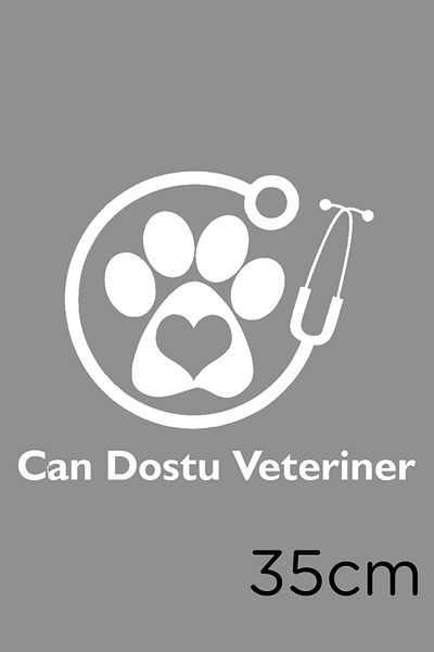 New Jargon Autocolant cu text veterinar prietenos cu viața 35 cm - alb