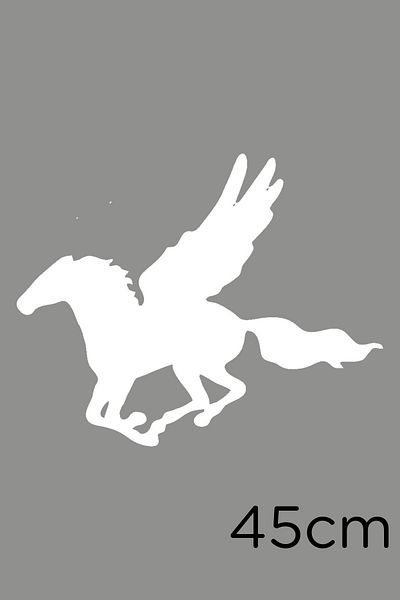 MIGNATIS Aripi Deschise Cal Zburător Pegasus Autocolant Lipire 45 Cm - Alb