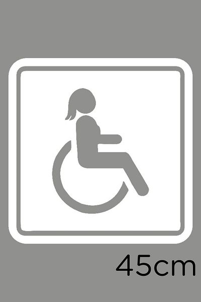 New Jargon Autocolant pentru semne pentru mașină pentru persoane cu dizabilități și pentru bărbați cu dizabilități 45 cm - alb