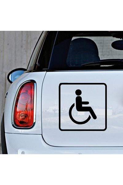 New Jargon Autocolant pentru semne pentru mașină pentru persoane cu dizabilități și pentru bărbați cu dizabilități 25 cm - negru