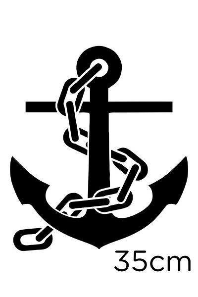 New Jargon Pastă Autocolant Ancoră și Lanț Maritim 35cm - Negru