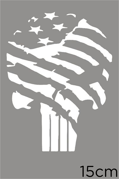 New Jargon Autocolant Steagul American și Punisher Lipire 15cm - Alb