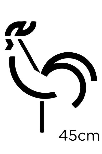 New Jargon Autocolant Cocoș Pastă 45cm - Negru