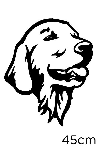 New Jargon Autocolant Golden Retriever Etichetă de pastă 45cm - Negru