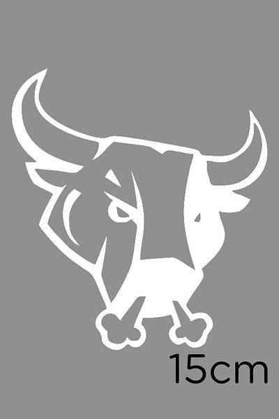 New Jargon Autocolant creativ Angry Bull pentru lipire auto 15cm - alb