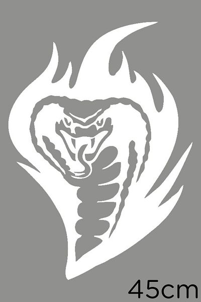 New Jargon Lipire autocolant Cobra Snake cu efect de foc 45cm - Alb